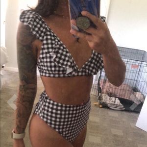 Gingham high waisted swimsuit